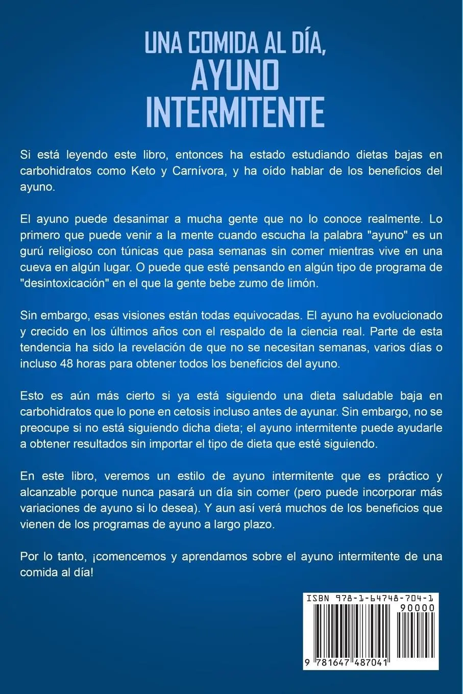 Rückseite: 9781647487041 | Una comida al día, ayuno intermitente | Elizabeth Moore | Taschenbuch