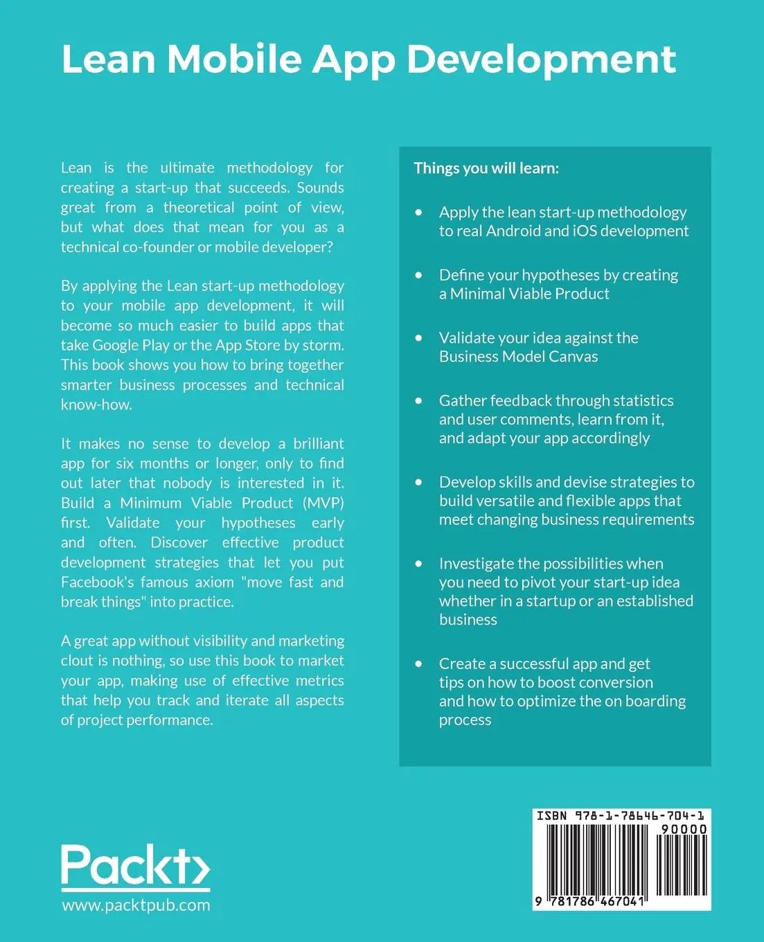 Rückseite: 9781786467041 | Lean Mobile App Development | Mike van Drongelen (u. a.) | Taschenbuch