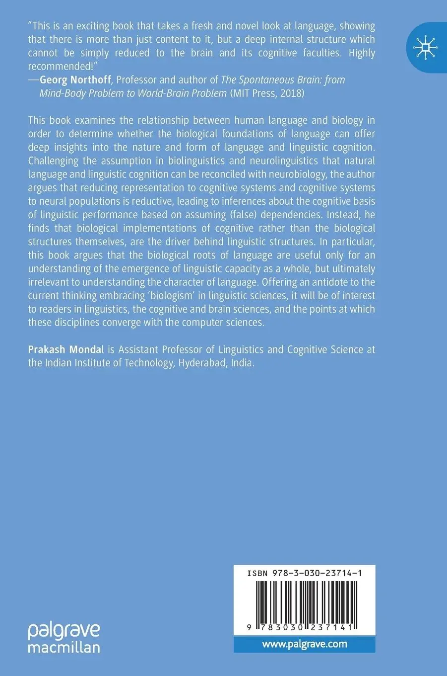 Rückseite: 9783030237141 | Language, Biology and Cognition | A Critical Perspective | Mondal