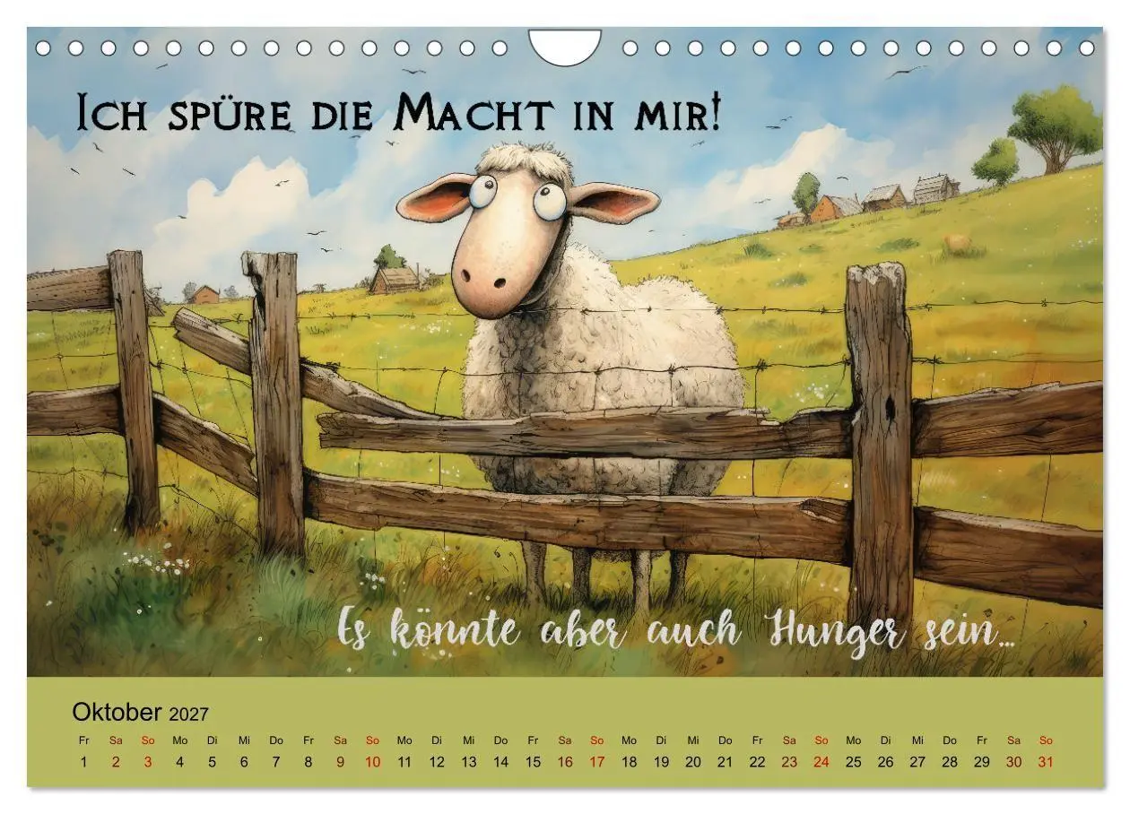 Bild: 9783569207141 | Schafsprüche (Wandkalender 2027 DIN A4 quer), CALVENDO Monatskalender