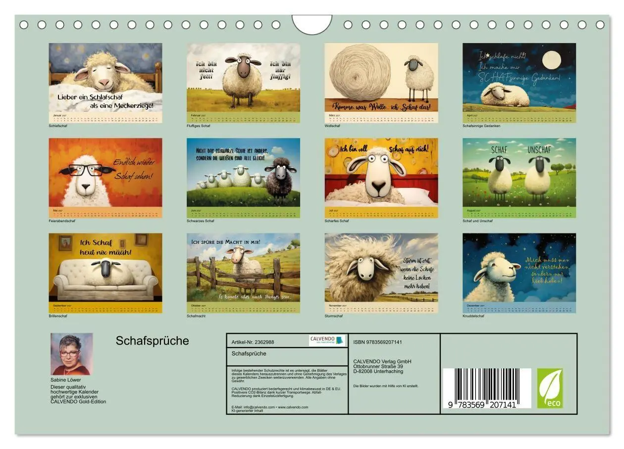 Bild: 9783569207141 | Schafsprüche (Wandkalender 2027 DIN A4 quer), CALVENDO Monatskalender