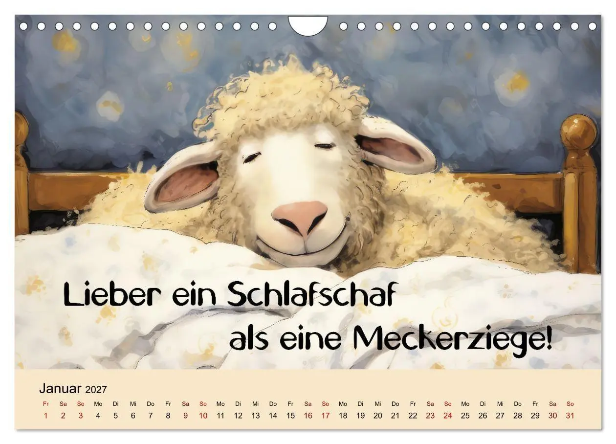 Bild: 9783569207141 | Schafsprüche (Wandkalender 2027 DIN A4 quer), CALVENDO Monatskalender