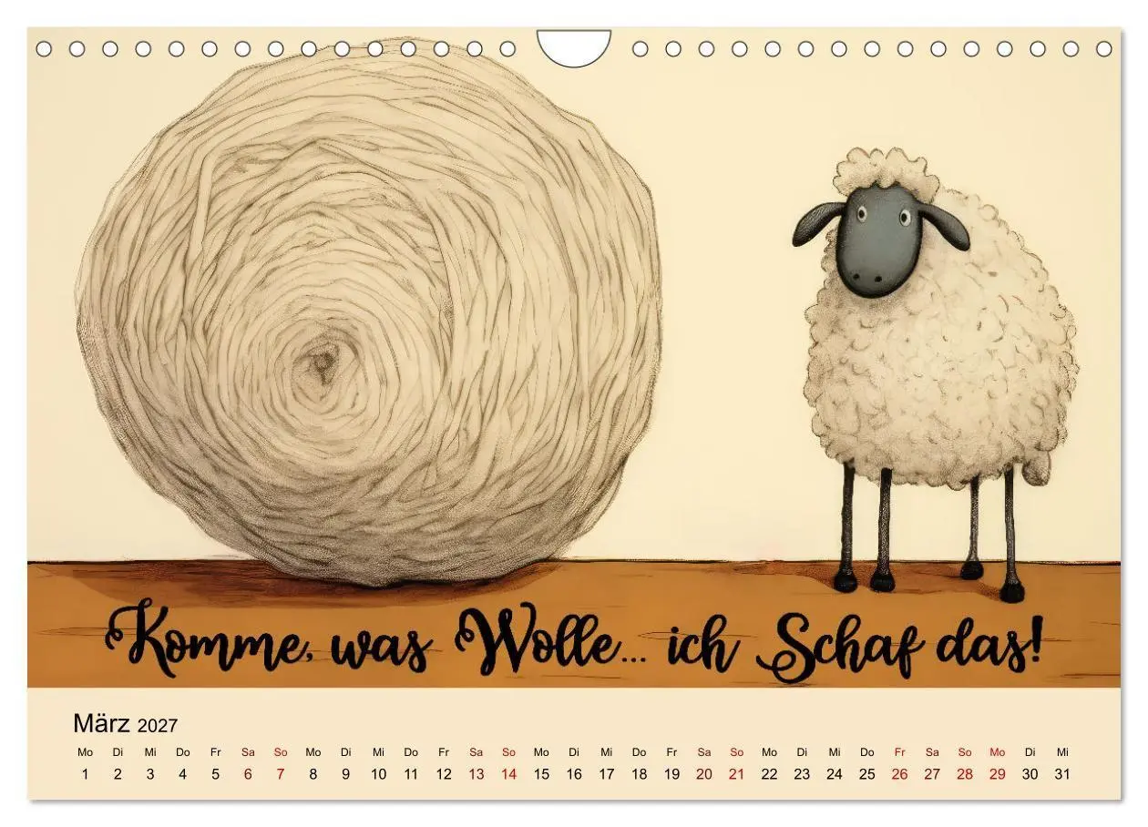 Bild: 9783569207141 | Schafsprüche (Wandkalender 2027 DIN A4 quer), CALVENDO Monatskalender