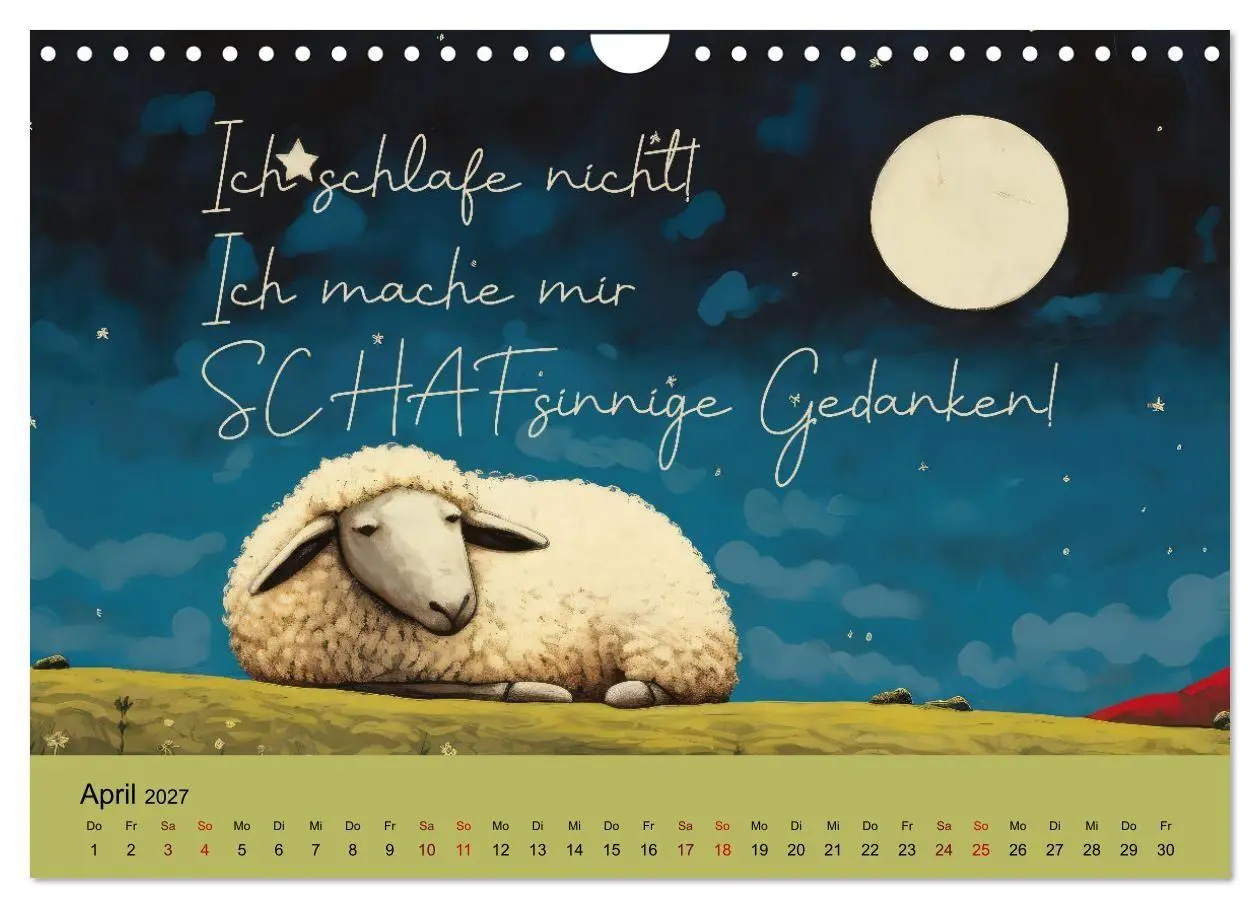 Bild: 9783569207141 | Schafsprüche (Wandkalender 2027 DIN A4 quer), CALVENDO Monatskalender