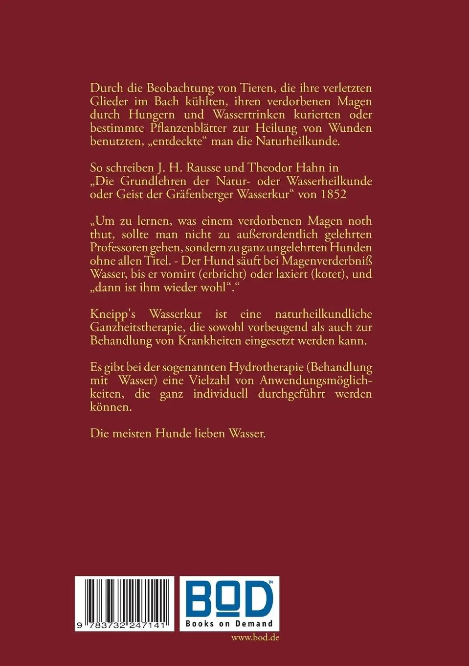 Rückseite: 9783732247141 | Wickel, Güsse, Wassertreten | Kneipp für Hunde | Grit Nusser | Buch