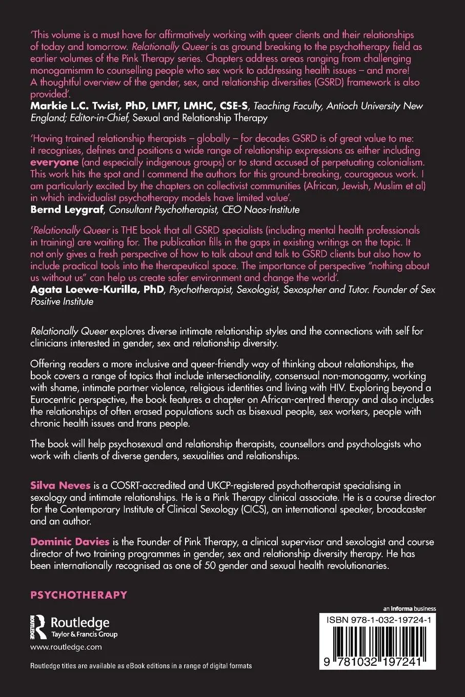 Rückseite: 9781032197241 | Relationally Queer | A Pink Therapy Guide for Practitioners | Buch