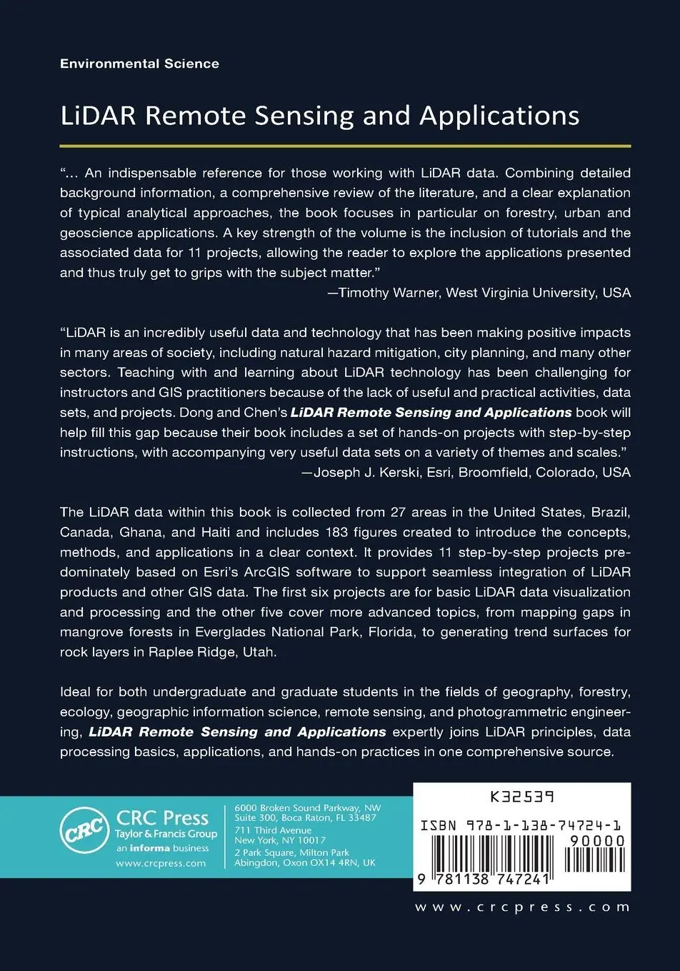 Rückseite: 9781138747241 | LiDAR Remote Sensing and Applications | Pinliang Dong (u. a.) | Buch