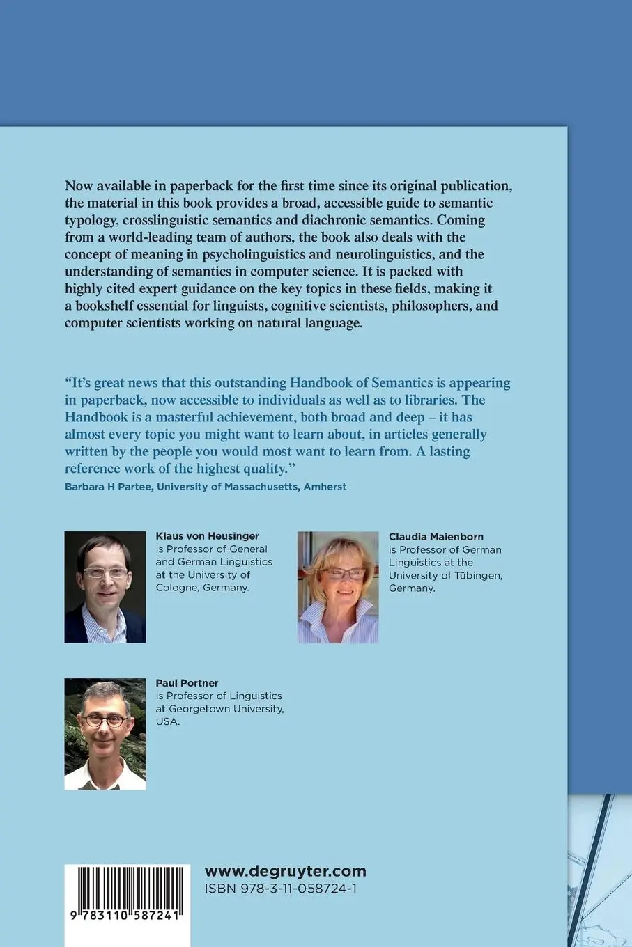 Rückseite: 9783110587241 | Semantics - Typology, Diachrony and Processing | Heusinger (u. a.)