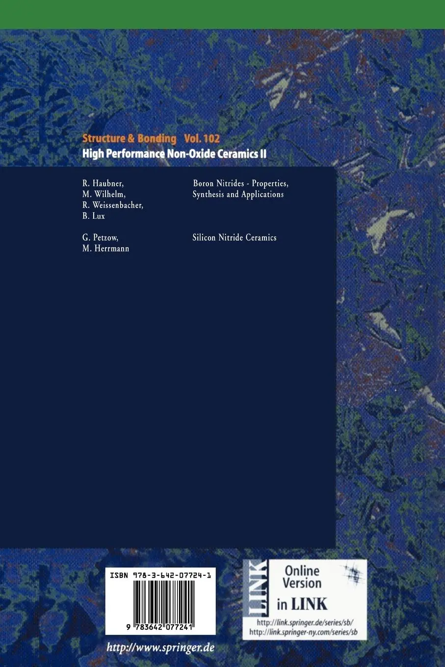 Rückseite: 9783642077241 | High Performance Non-Oxide Ceramics II | M. Jansen | Taschenbuch | x