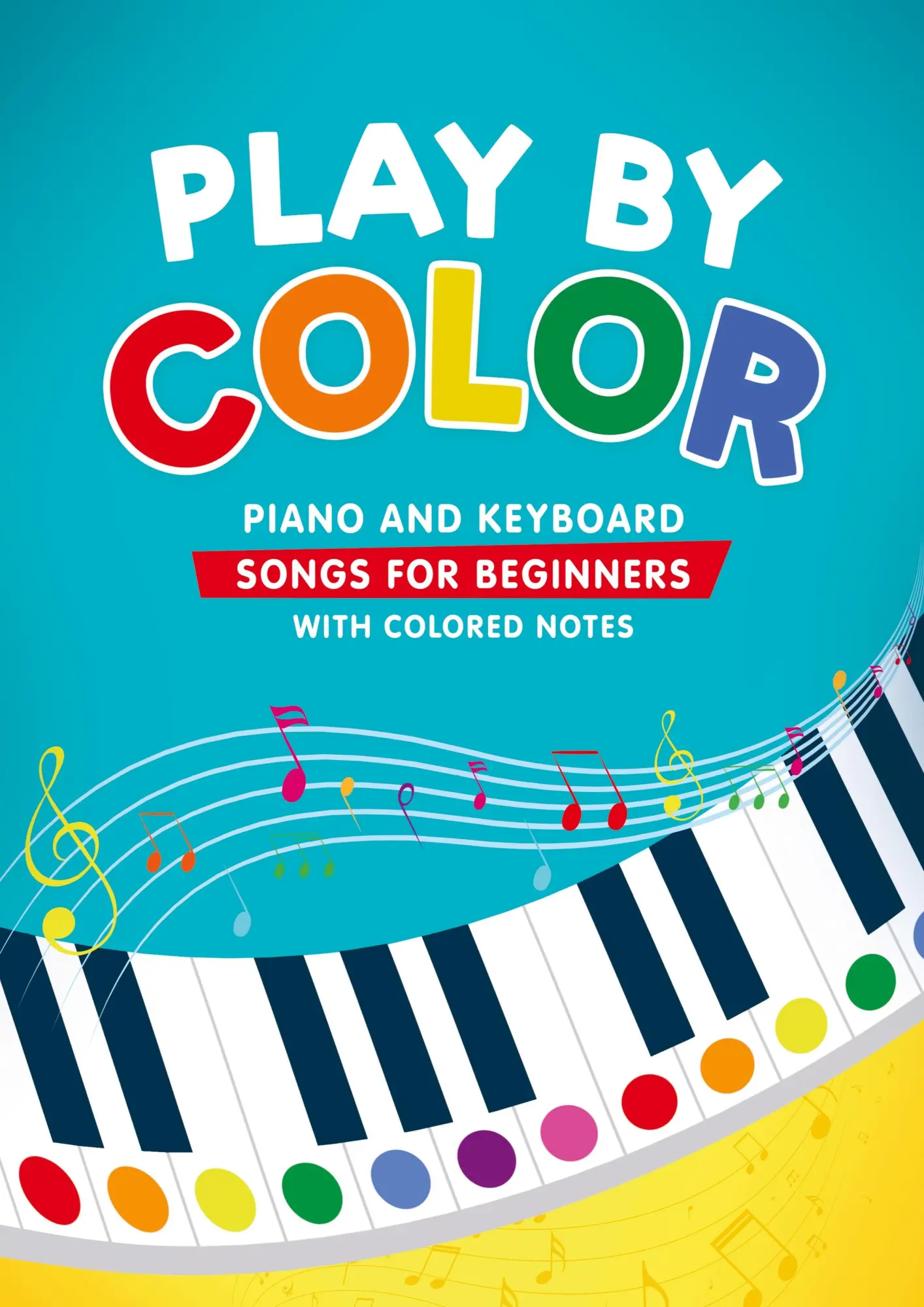 Bookmundo Play By Color, Piano And Keyboard Songs For Beginners With Colored Notes (including Christmas Sheet Music)