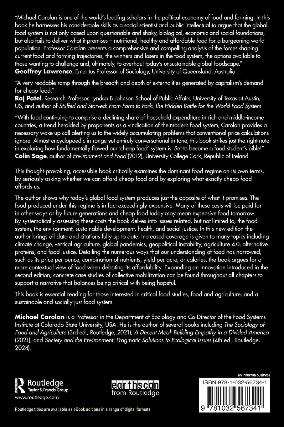 Rückseite: 9781032567341 | The Real Cost of Cheap Food | Michael Carolan | Taschenbuch | Englisch