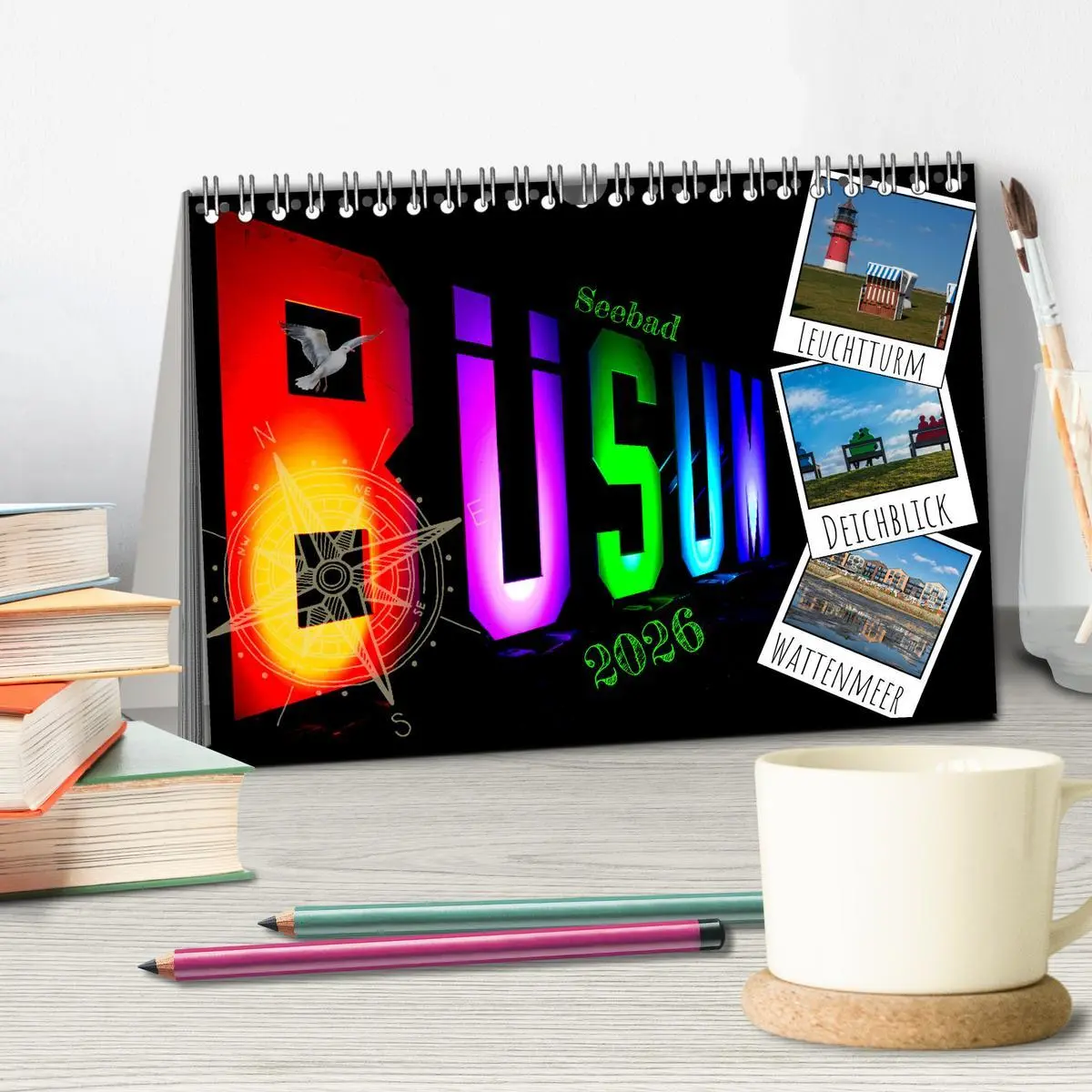 Bild: 9783457317341 | Seebad Büsum (Tischkalender 2026 DIN A5 quer), CALVENDO Monatskalender