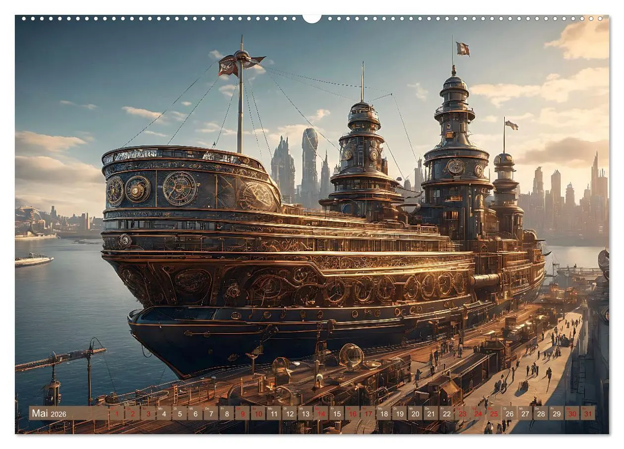 Bild: 9783457487341 | Steampunk Maschinenwelt (hochwertiger Premium Wandkalender 2026 DIN...