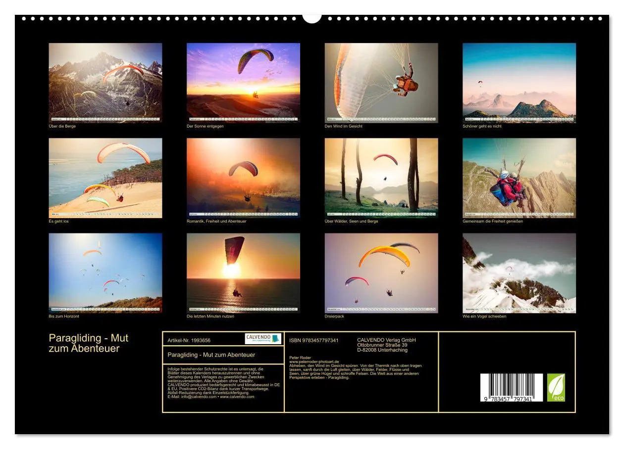 Bild: 9783457797341 | Paragliding - Mut zum Abenteuer (hochwertiger Premium Wandkalender...