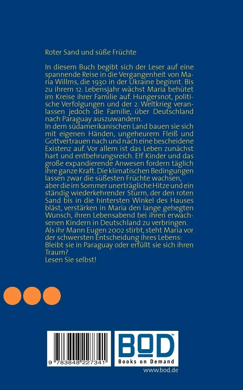 Rückseite: 9783848227341 | Roter Sand und süße Früchte | Bernhard Willms | Taschenbuch | 132 S.