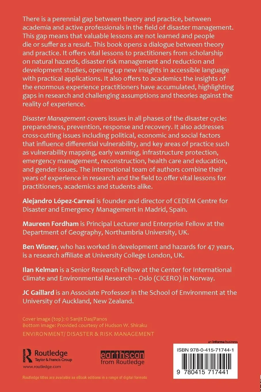 Rückseite: 9780415717441 | Disaster Management | Alejandro Lopez-Carresi (u. a.) | Taschenbuch
