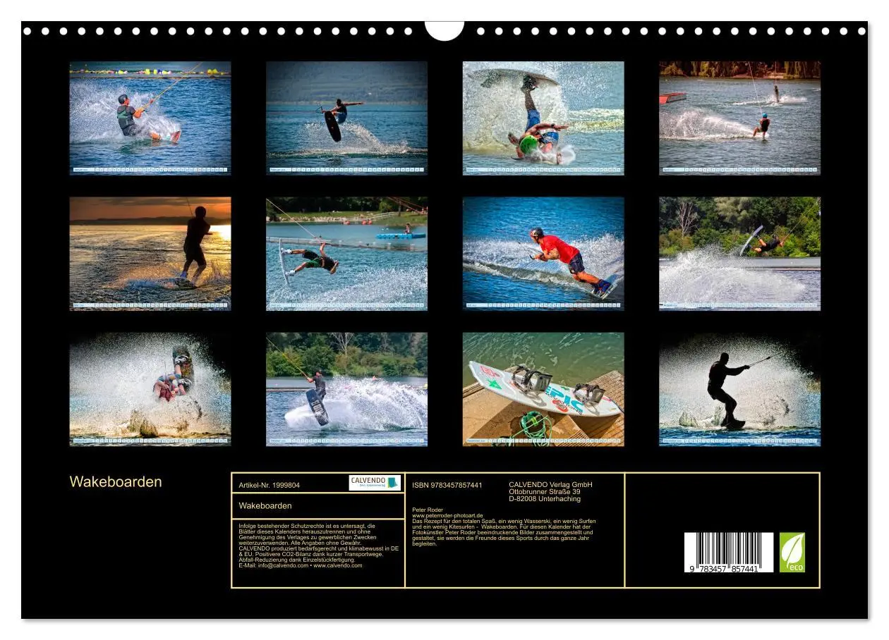 Bild: 9783457857441 | Wakeboarden (Wandkalender 2026 DIN A3 quer), CALVENDO Monatskalender