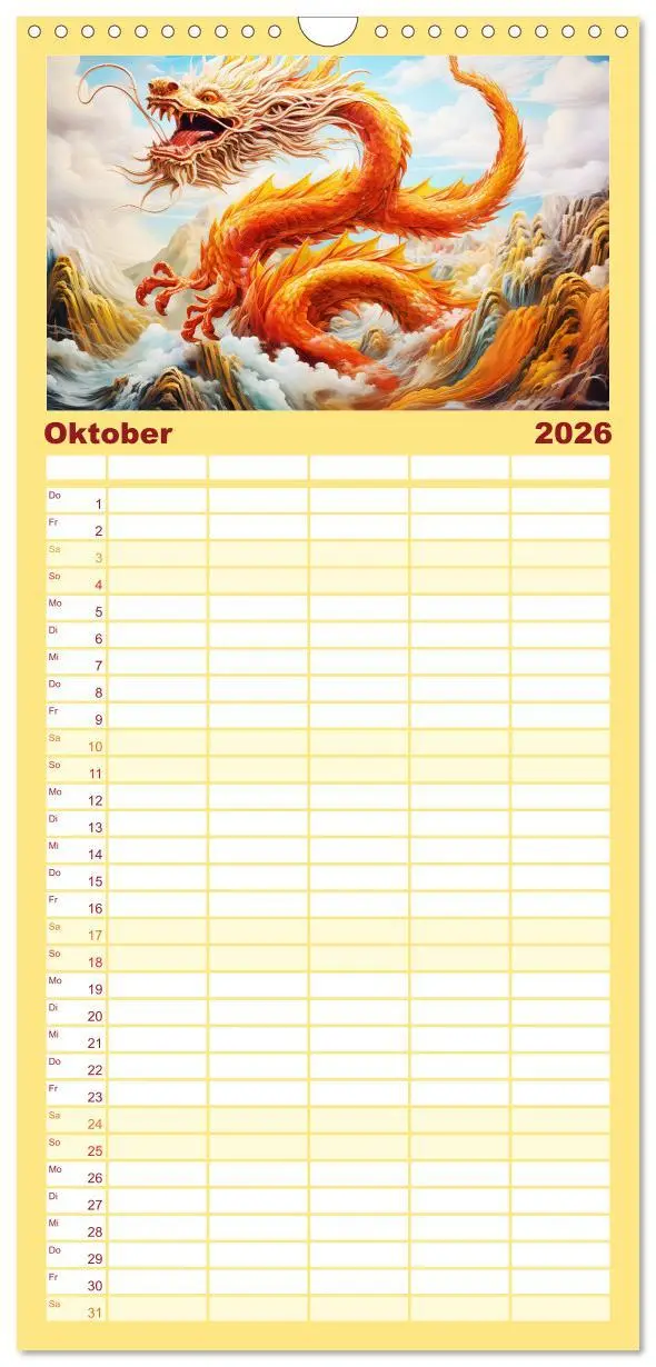 Bild: 9783516497441 | Familienplaner 2026 - Drachen-Jahr - Kalenderplaner im Stile des...