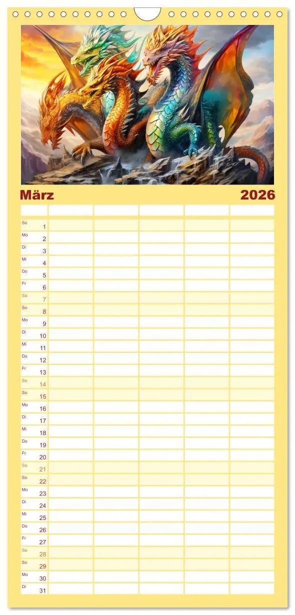 Bild: 9783516497441 | Familienplaner 2026 - Drachen-Jahr - Kalenderplaner im Stile des...