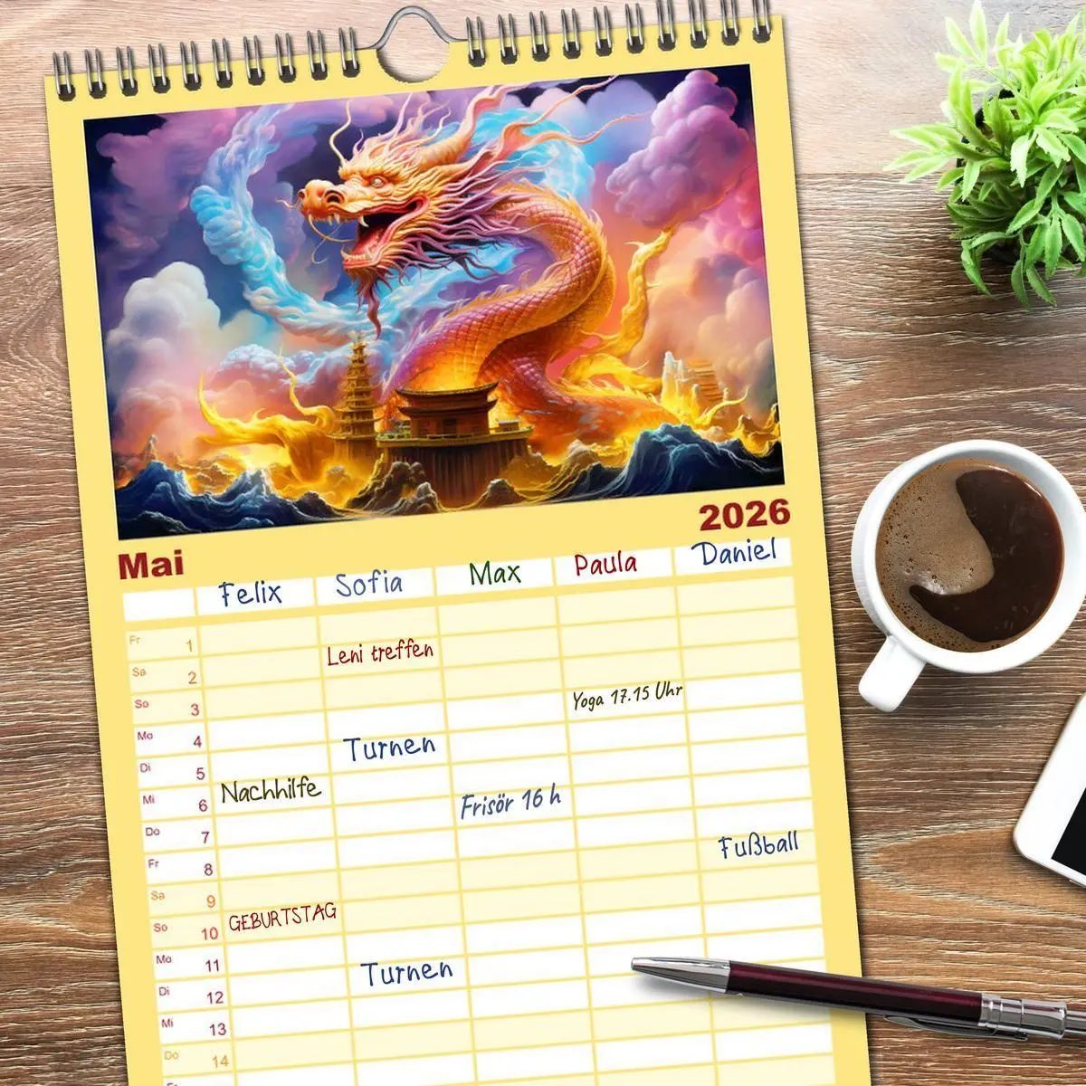Bild: 9783516497441 | Familienplaner 2026 - Drachen-Jahr - Kalenderplaner im Stile des...