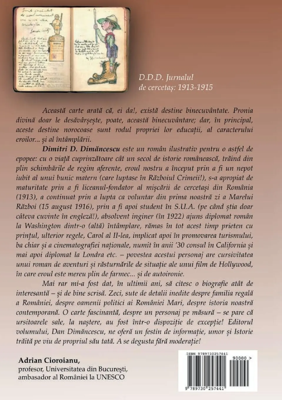 Rückseite: 9789730257441 | C¿l¿tor F¿r¿ Hart¿ | Memoriile Lui Dimitri Dim¿ncescu (1896-1984)
