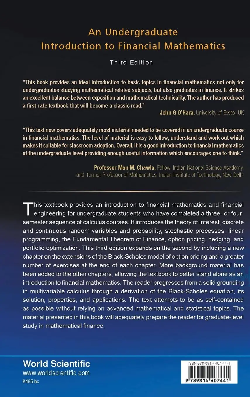 Rückseite: 9789814407441 | UNDERGRAD INTRO FIN MATH (3RD ED) | J Robert Buchanan | Buch | 2012