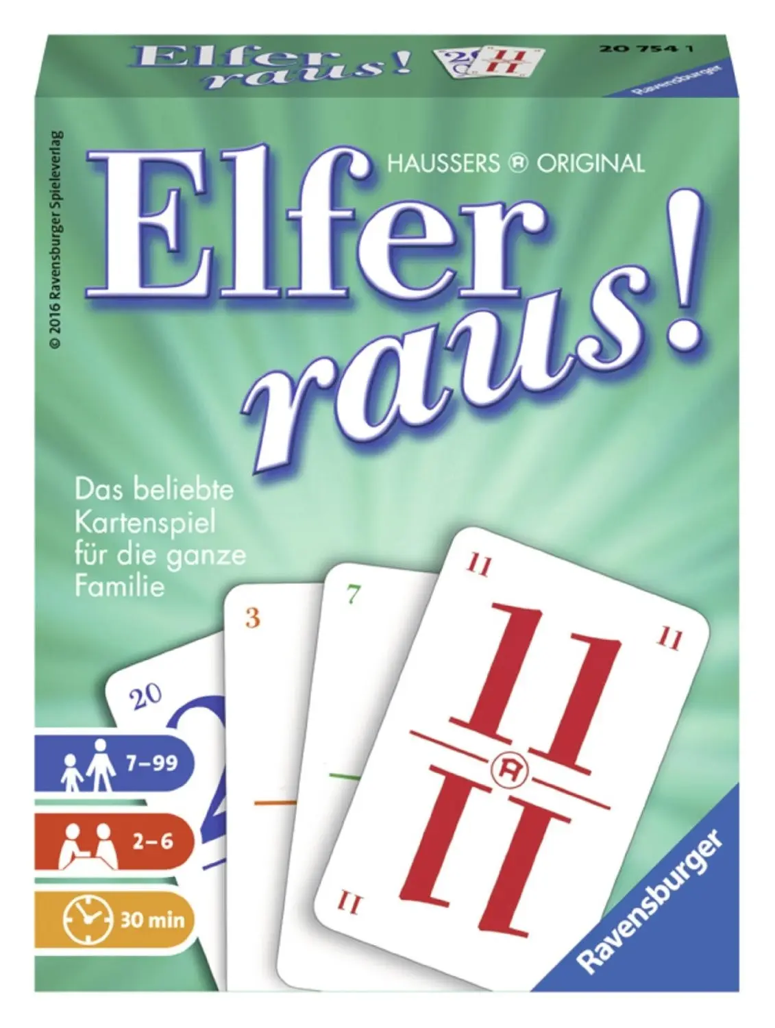 Cover: 4005556207541 | Ravensburger Elfer raus Kartenspiel, Gesellschaftsspiel 2 - 6...