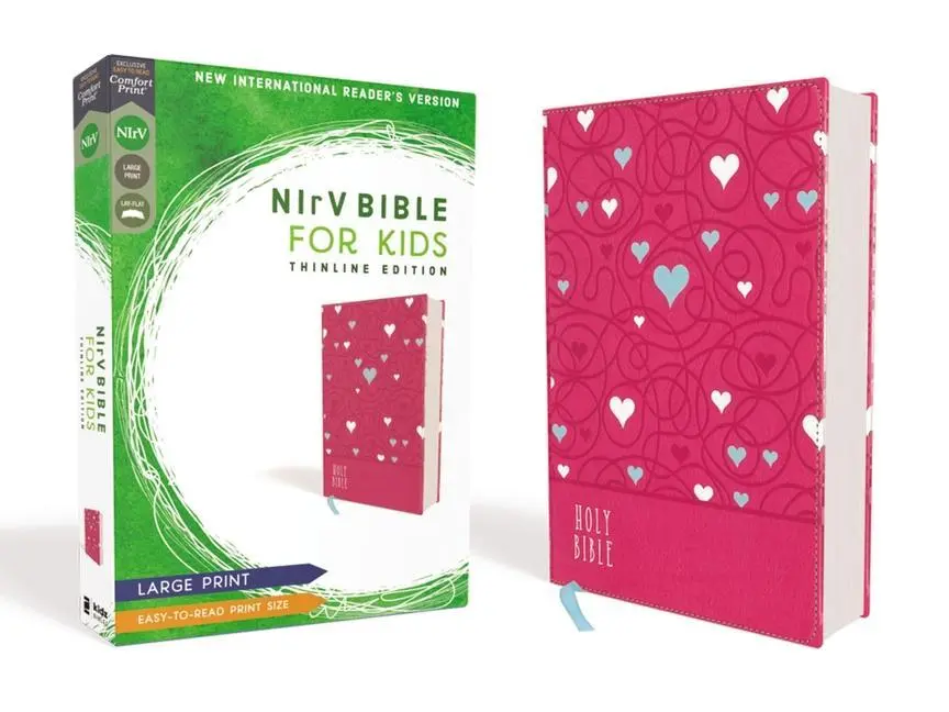 Cover: 9780310767541 | Nirv, Bible for Kids, Large Print, Leathersoft, Pink, Comfort Print