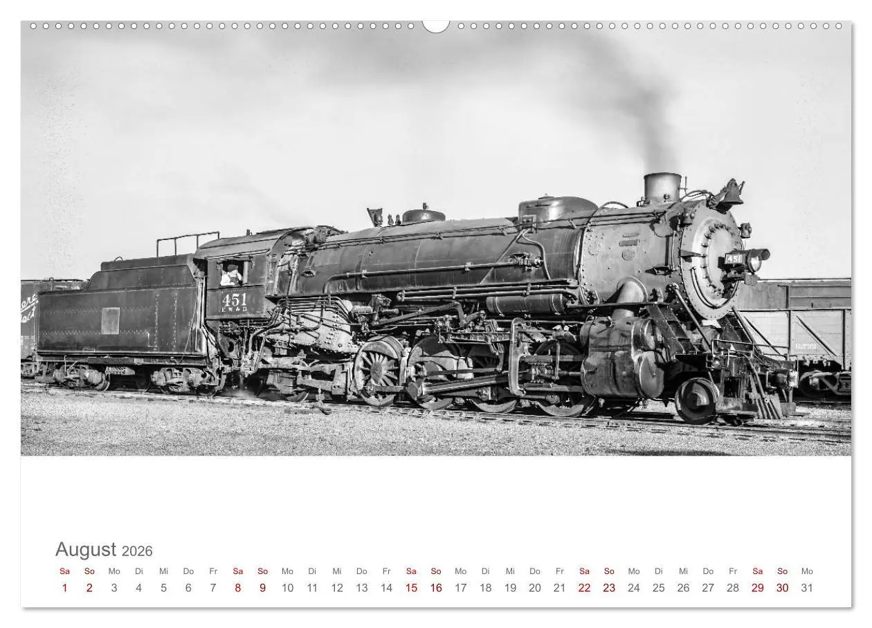 Bild: 9783457847541 | US-Dampflokomotiven (Wandkalender 2026 DIN A2 quer), CALVENDO...