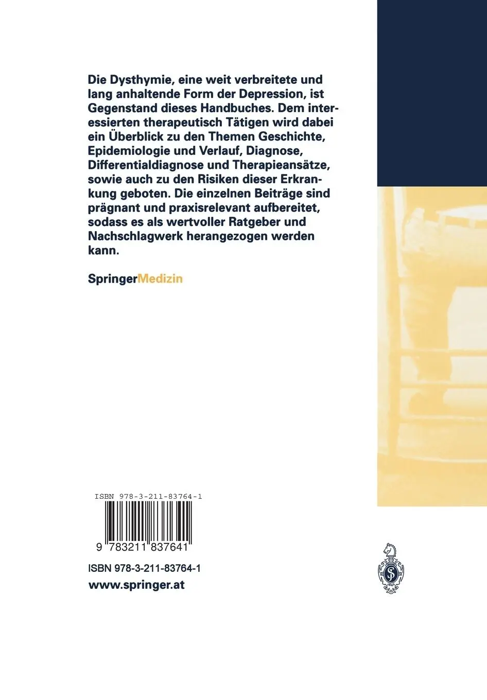 Rückseite: 9783211837641 | Dysthymie | Peter Hofmann | Taschenbuch | viii | Deutsch | 2002