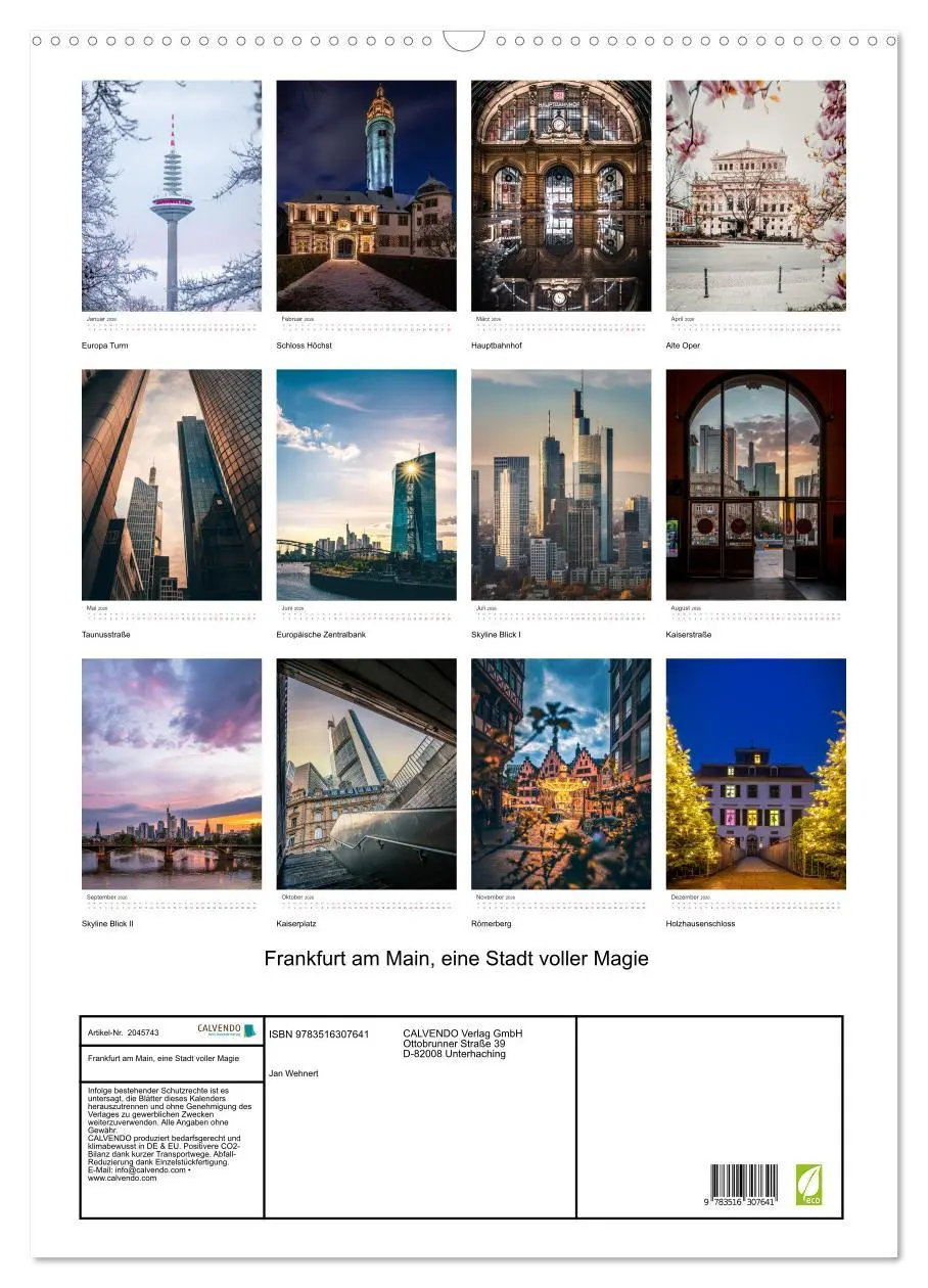 Bild: 9783516307641 | Frankfurt am Main, eine Stadt voller Magie (Wandkalender 2026 DIN...