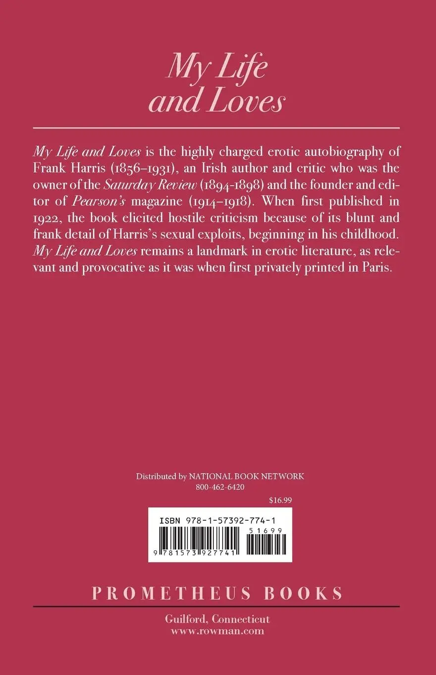 Rückseite: 9781573927741 | My Life and Loves | Frank Harris | Taschenbuch | Englisch | 1999