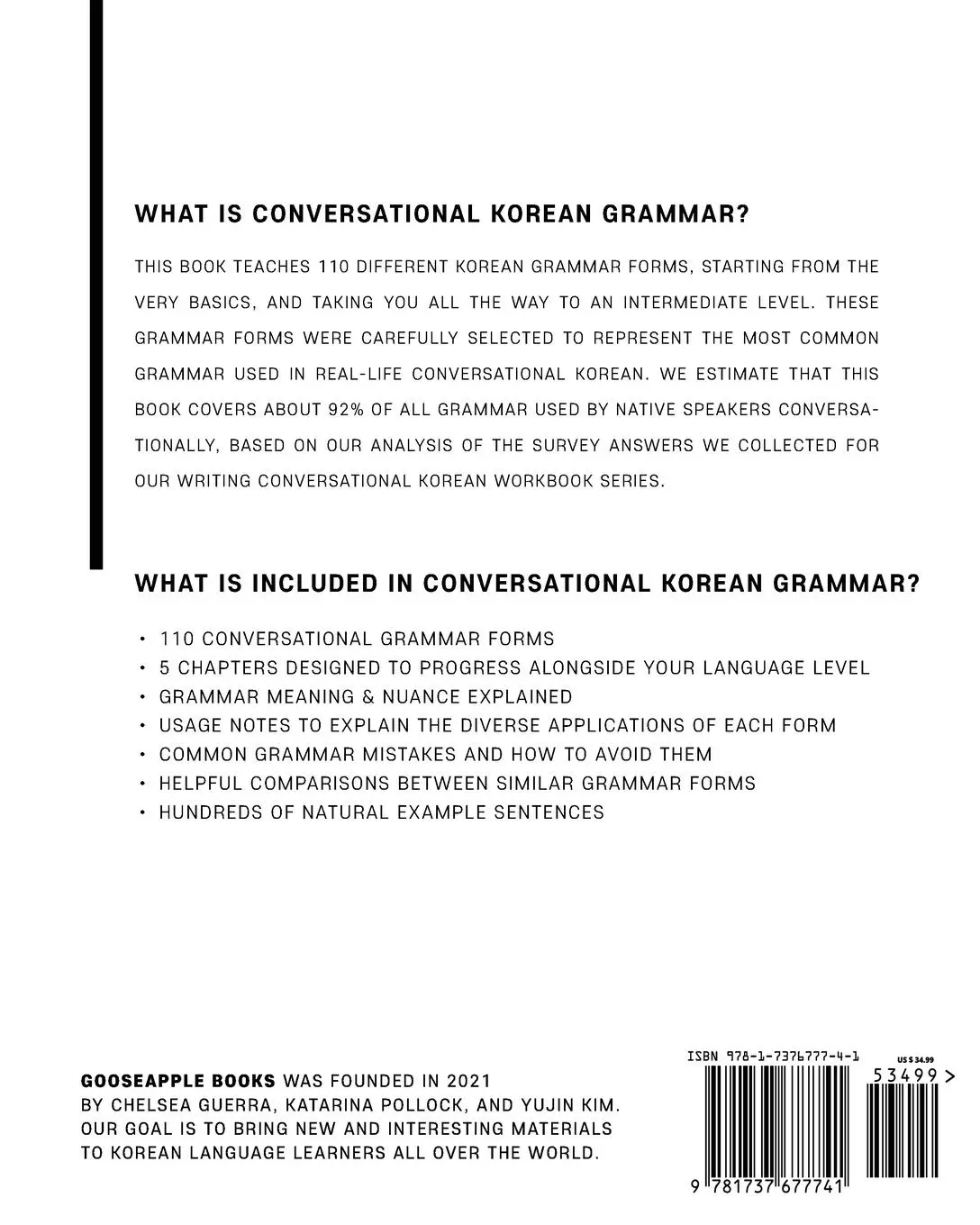 Rückseite: 9781737677741 | Conversational Korean Grammar | Katarina Pollock (u. a.) | Taschenbuch