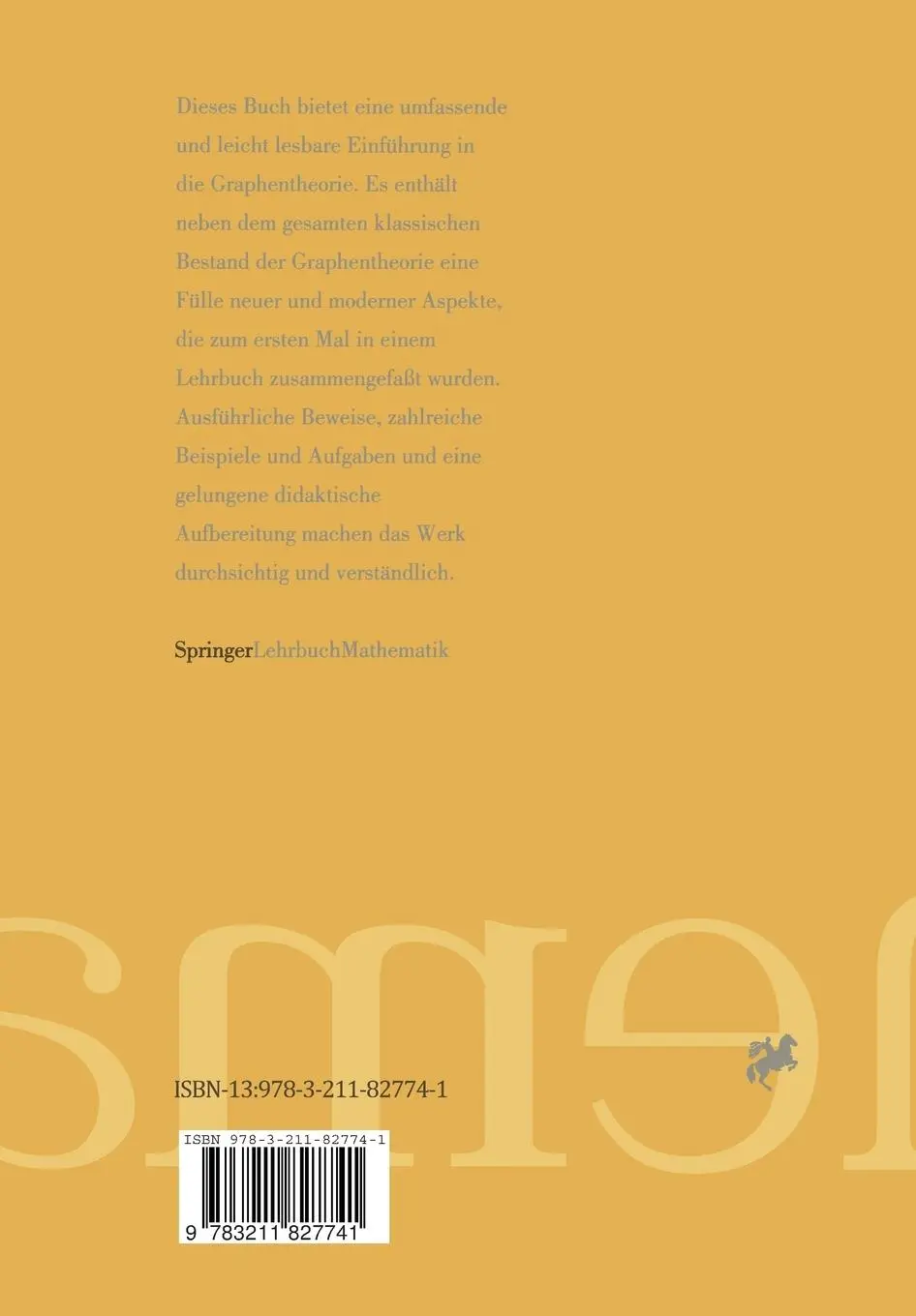 Rückseite: 9783211827741 | Fundamente der Graphentheorie | Lutz Volkmann | Taschenbuch | xix