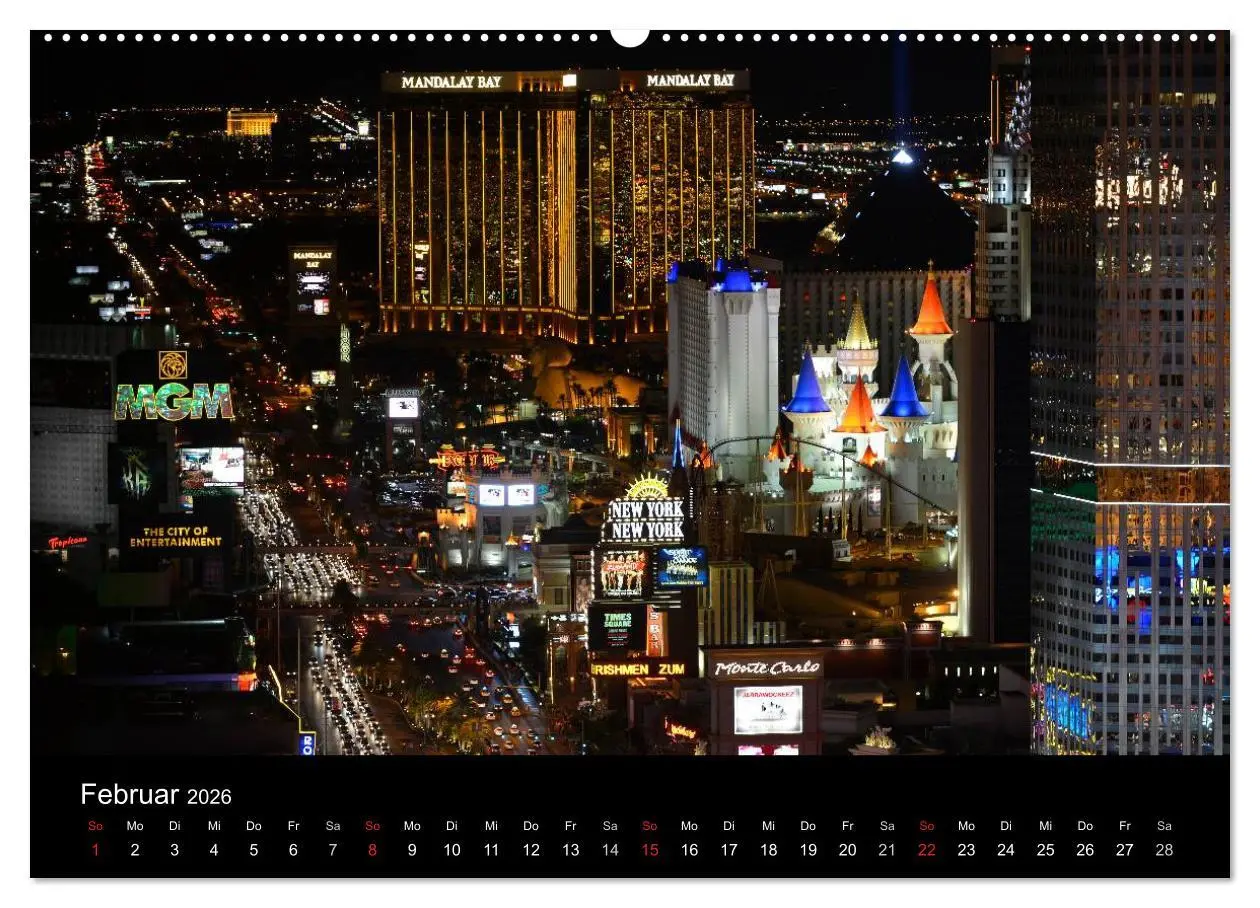 Bild: 9783516227741 | Las Vegas (Wandkalender 2026 DIN A2 quer), CALVENDO Monatskalender