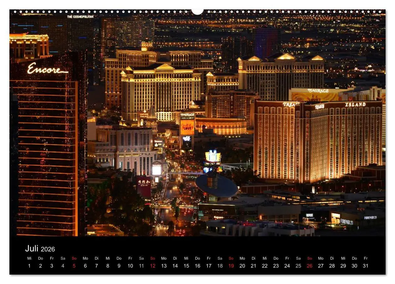 Bild: 9783516227741 | Las Vegas (Wandkalender 2026 DIN A2 quer), CALVENDO Monatskalender