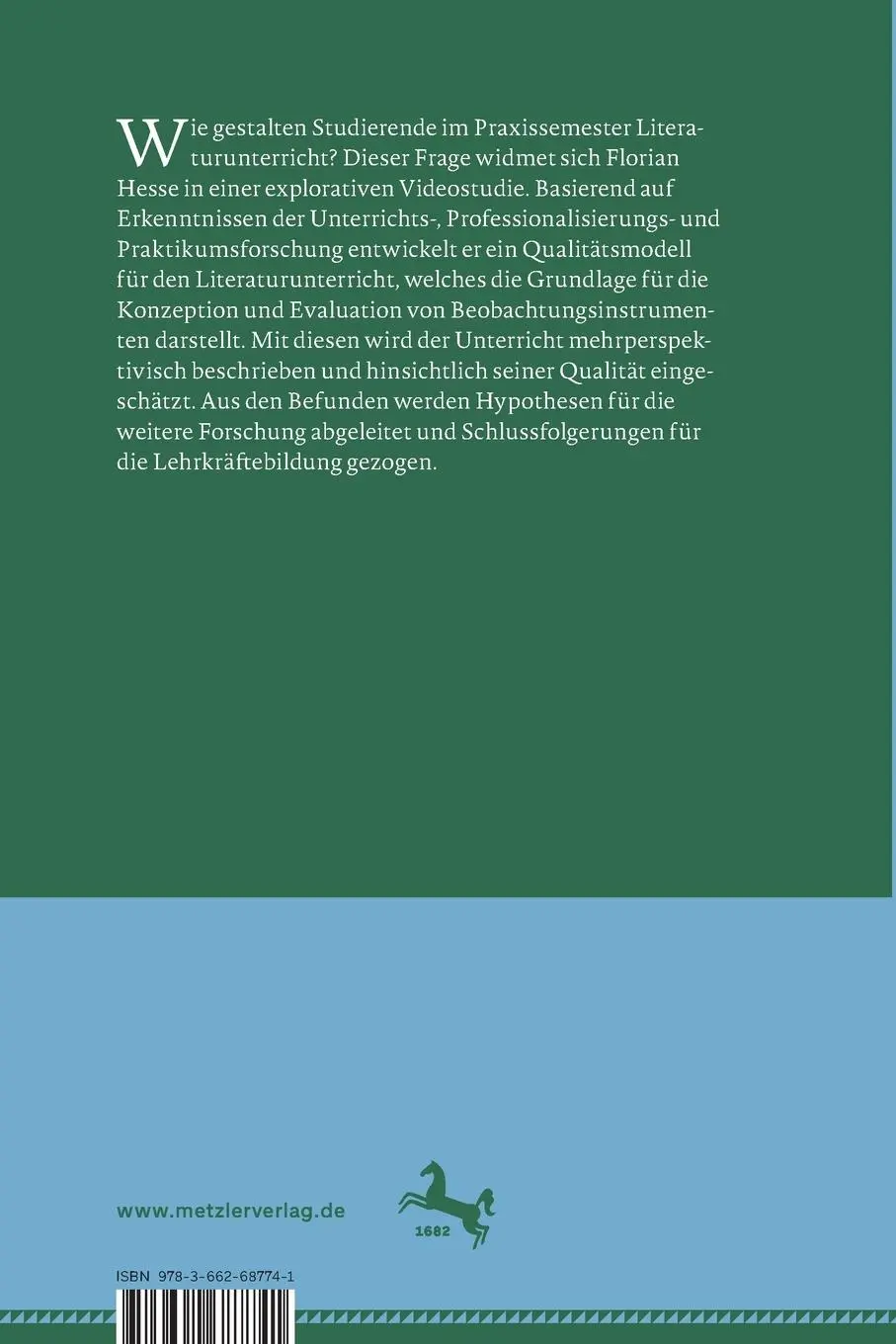 Rückseite: 9783662687741 | Qualitäten von Literaturunterricht | Florian Hesse | Taschenbuch | xiv