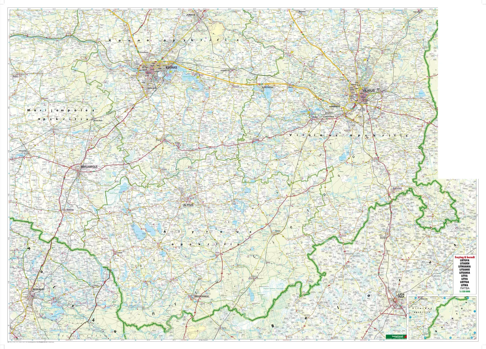 Bild: 9783707917741 | freytag &amp; berndt Straßenkarte Litauen Set 1:150.000 | (Land-)Karte