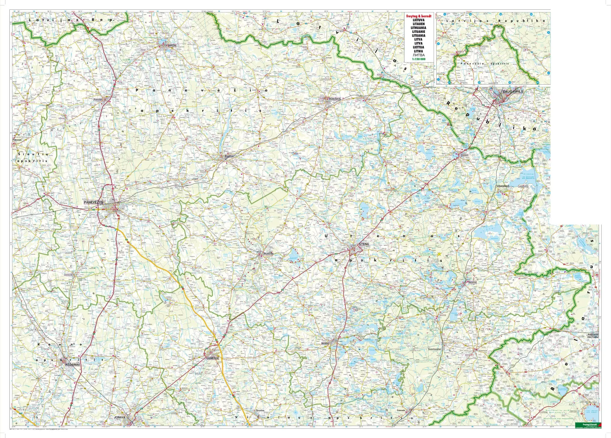 Bild: 9783707917741 | freytag &amp; berndt Straßenkarte Litauen Set 1:150.000 | (Land-)Karte