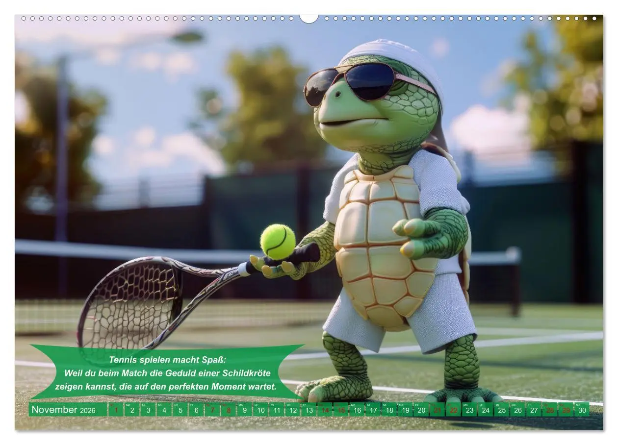 Bild: 9783457367841 | Der tierisch lustige Tennis-Kalender (Wandkalender 2026 DIN A2...