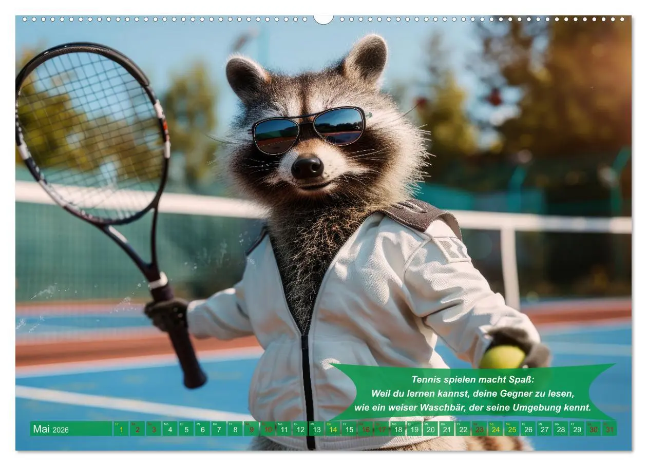 Bild: 9783457367841 | Der tierisch lustige Tennis-Kalender (Wandkalender 2026 DIN A2...