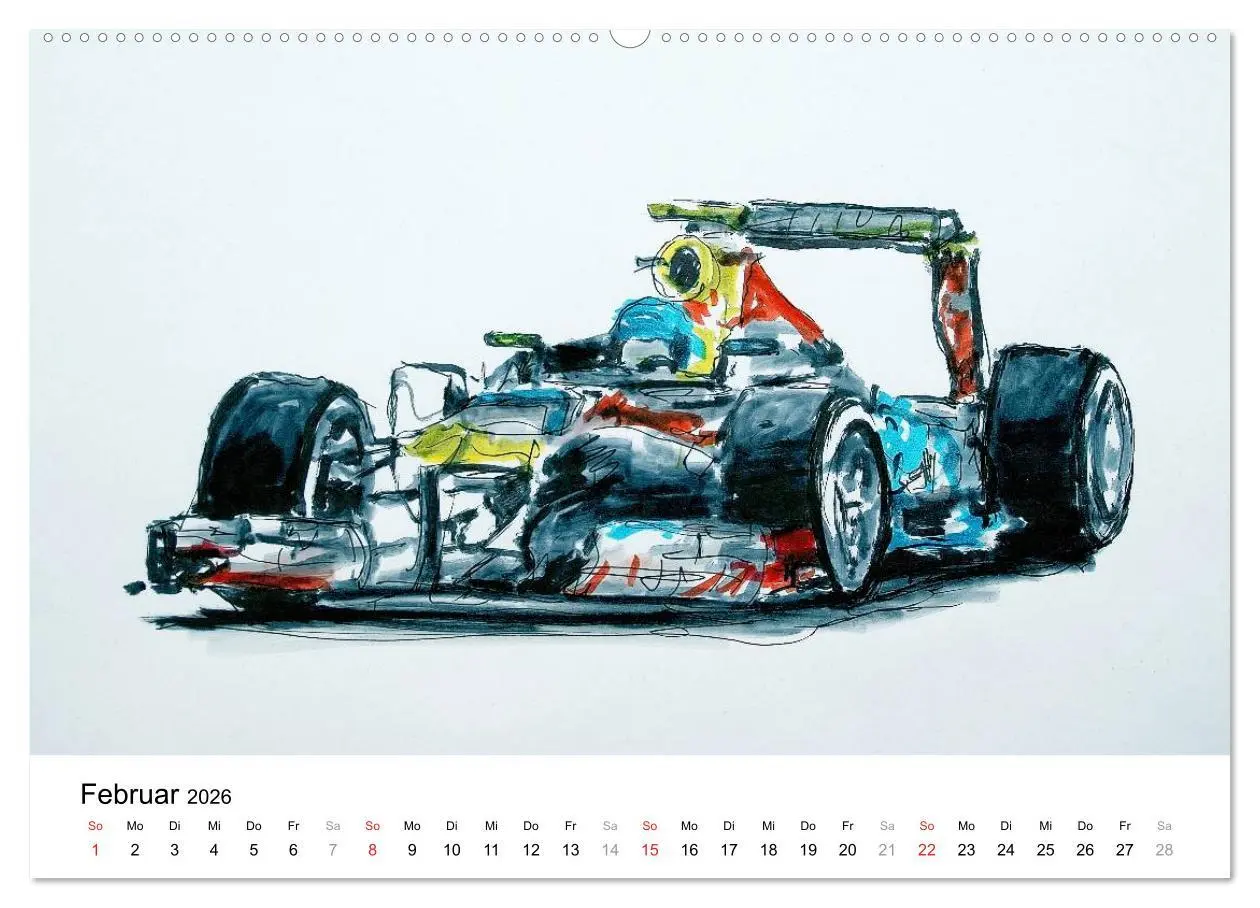 Bild: 9783516217841 | Illustrationen Formel 1 Rennwagen (Wandkalender 2026 DIN A2 quer),...
