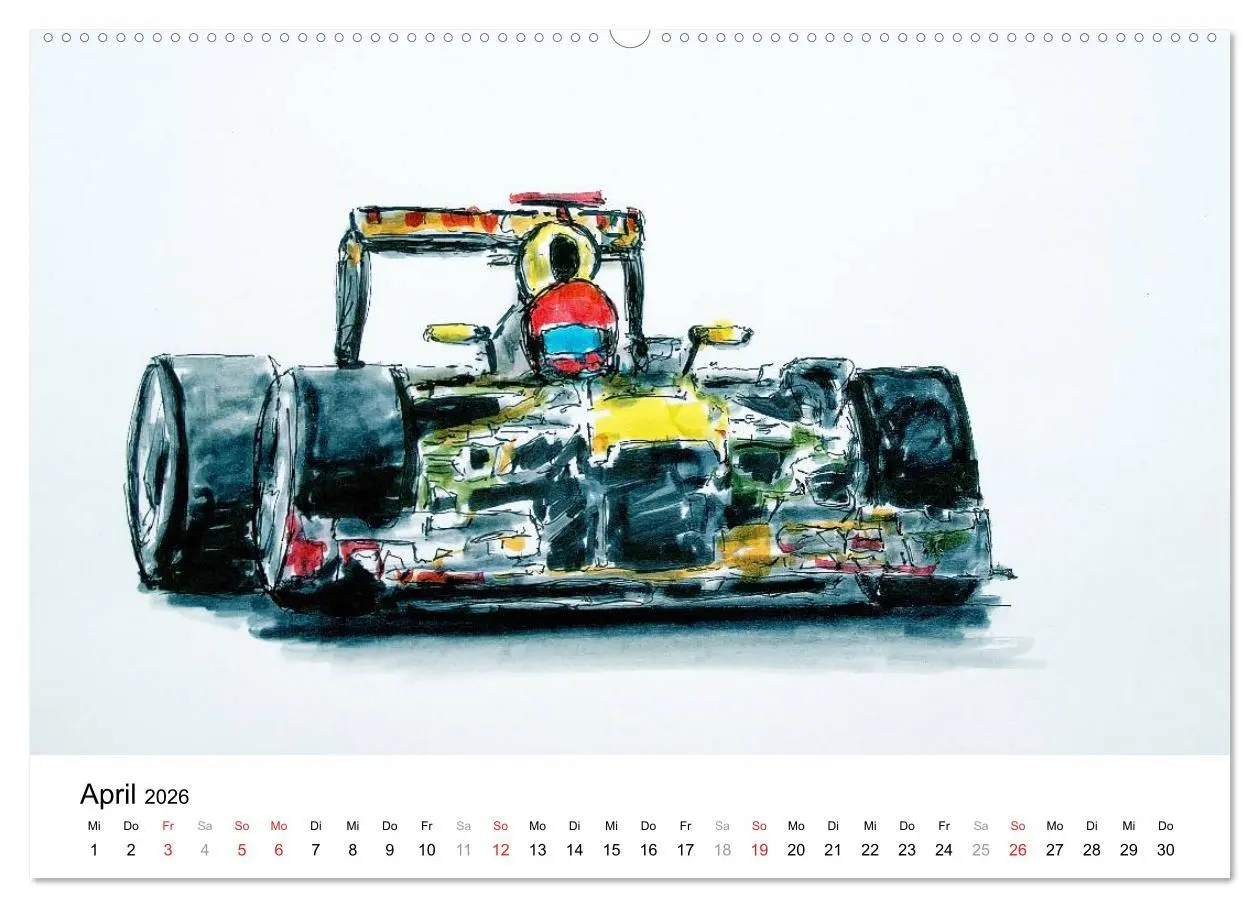 Bild: 9783516217841 | Illustrationen Formel 1 Rennwagen (Wandkalender 2026 DIN A2 quer),...