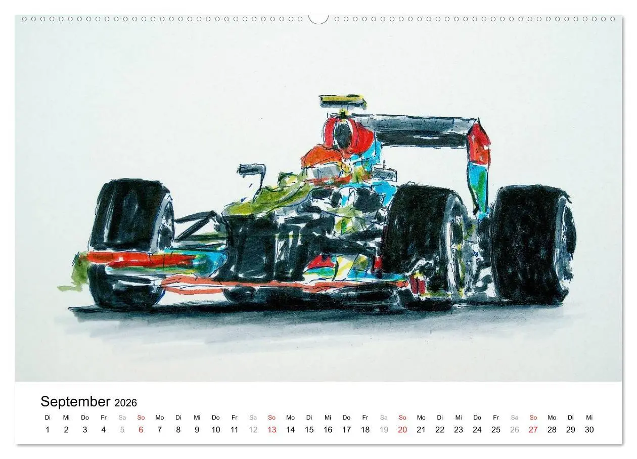 Bild: 9783516217841 | Illustrationen Formel 1 Rennwagen (Wandkalender 2026 DIN A2 quer),...