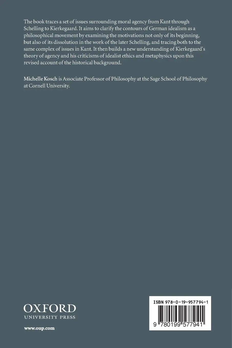 Rückseite: 9780199577941 | FREEDOM REASON KANT SCHELLING KIERKE P | Kosch | Taschenbuch | 2010