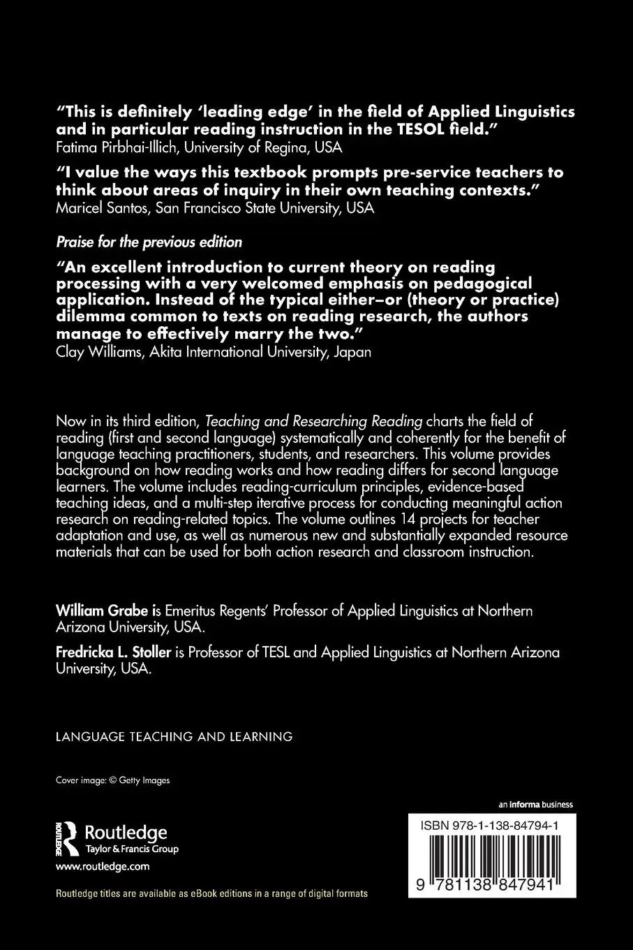 Rückseite: 9781138847941 | Teaching and Researching Reading | William Grabe (u. a.) | Taschenbuch