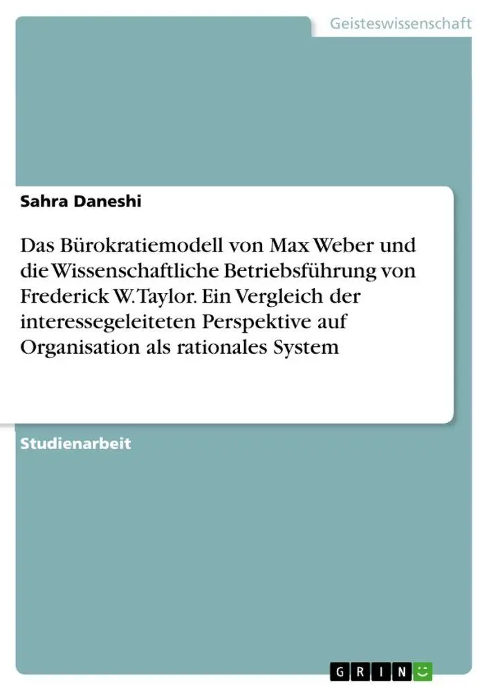 Cover: 9783346237941 | Das Bürokratiemodell von Max Weber und die Wissenschaftliche...
