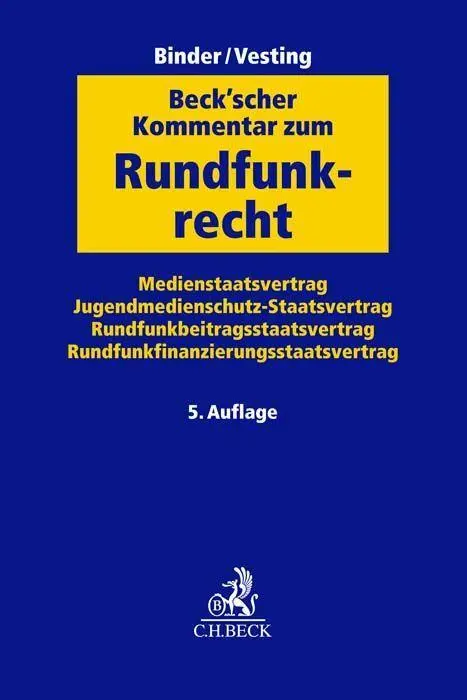Cover: 9783406797941 | Beck'scher Kommentar zum Rundfunkrecht | Reinhart Binder (u. a.) | XXV