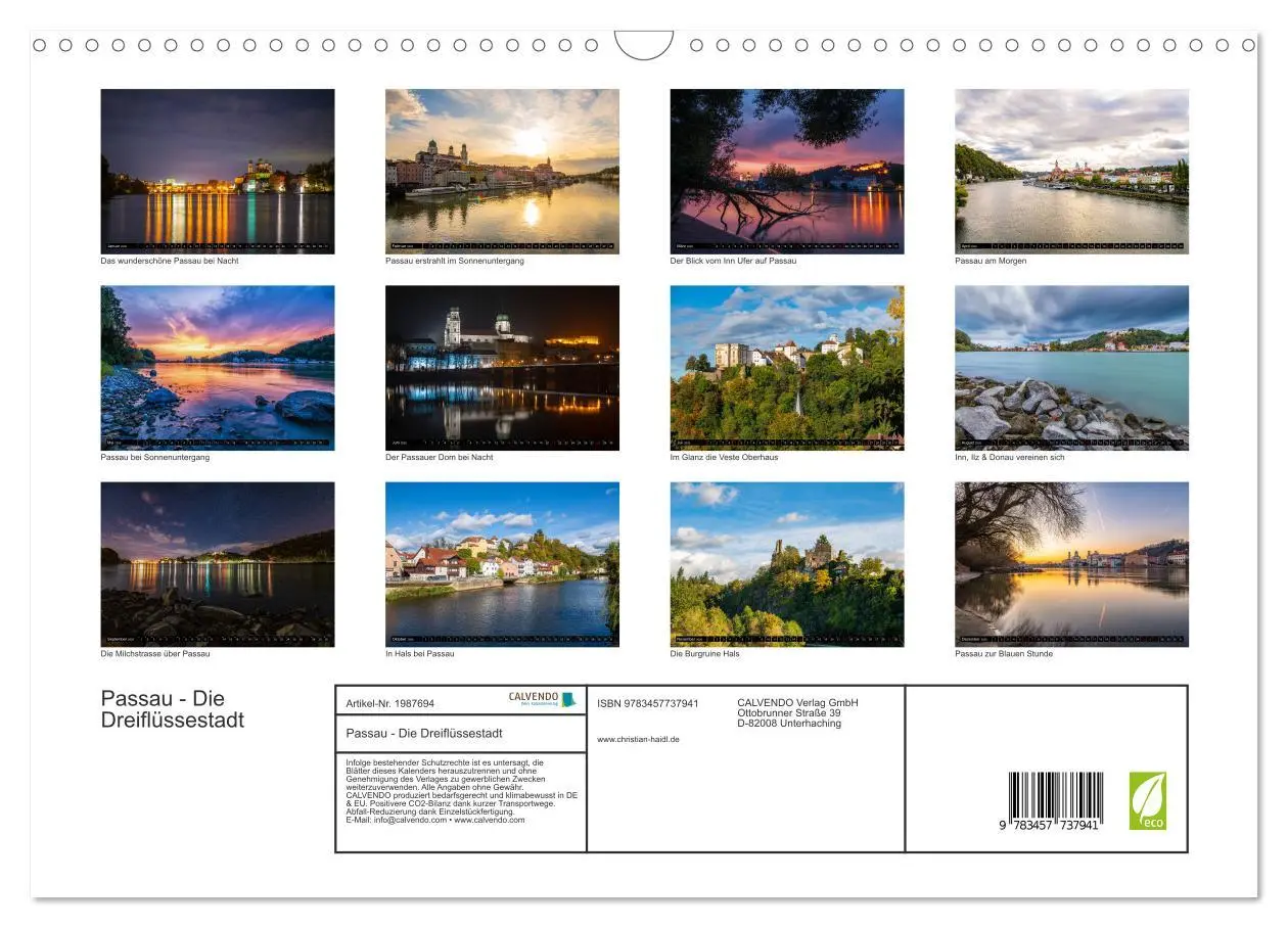 Bild: 9783457737941 | Passau - Die Dreiflüssestadt (Wandkalender 2026 DIN A3 quer),...