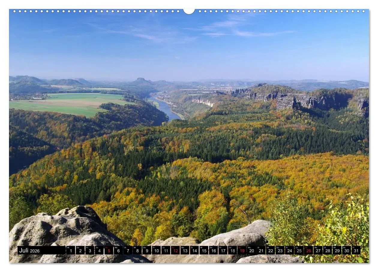 Bild: 9783516137941 | Elbsandsteingebirge (Wandkalender 2026 DIN A2 quer), CALVENDO...